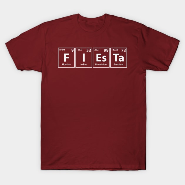 Fiesta (F-I-Es-Ta) Periodic Elements Spelling T-Shirt by cerebrands